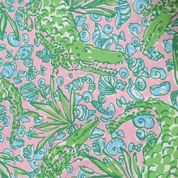 Lilly Pulitzer see you later alligator Capri pants green pink - Picture 5 of 5